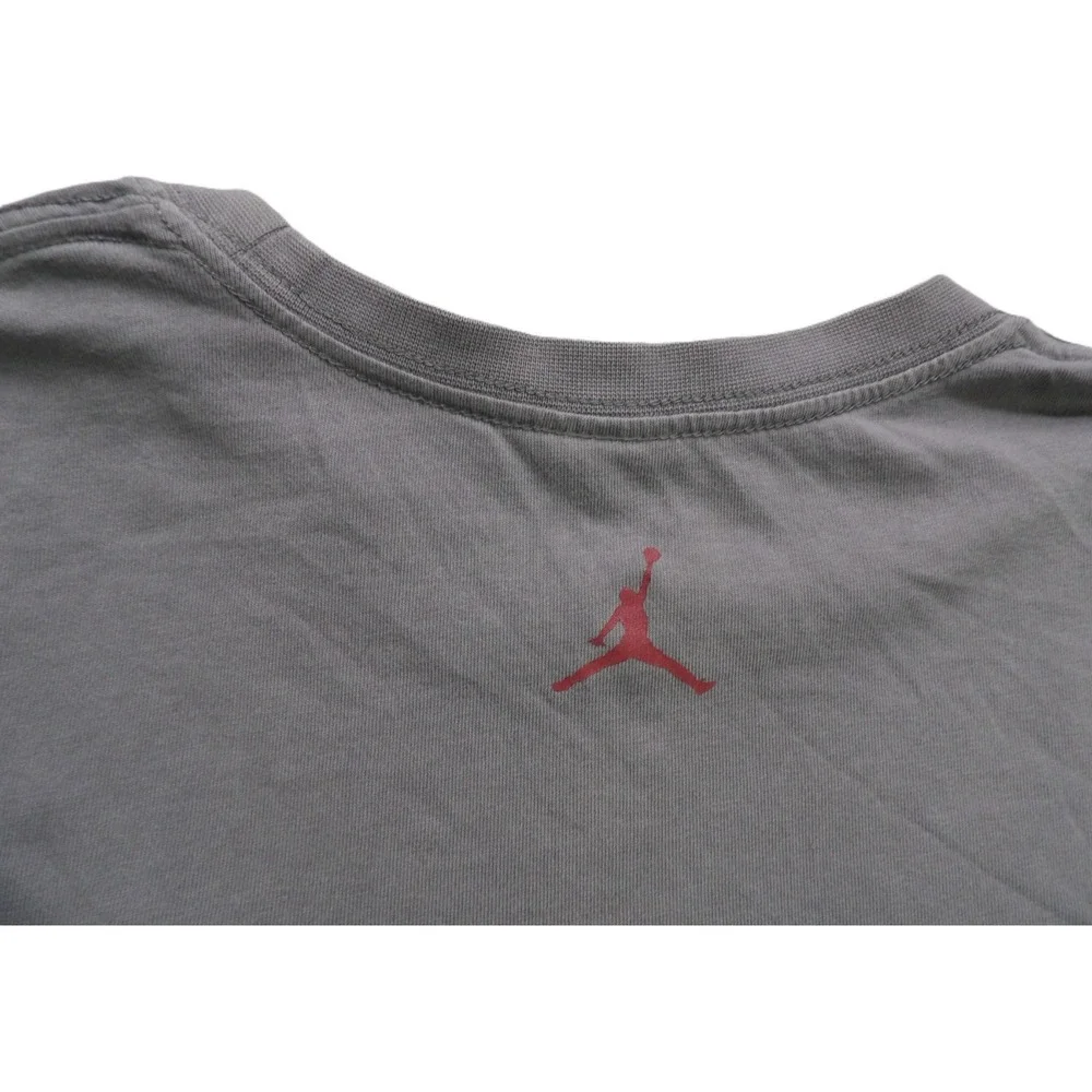 Y2K Jordan Jumpman Shirt Men XL Gray Black Red Side Wrap Graphic Distressed Tee